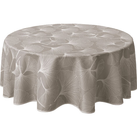 Nappe Anti-taches Biloba ficelle - Ronde 160 cm