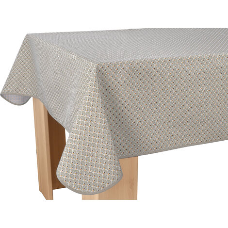 Nappe Anti-taches Paon ficelle - Carrée 150 x 150 cm