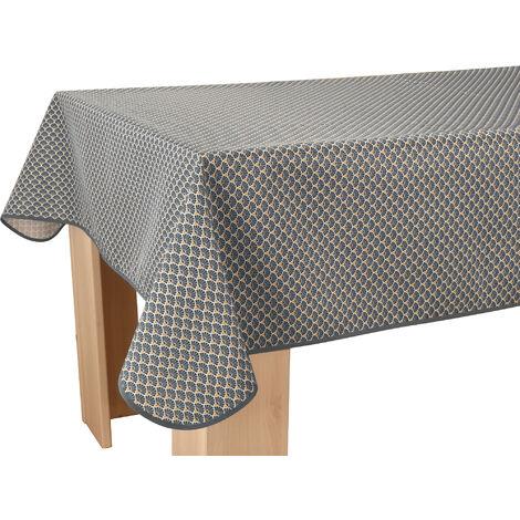 Nappe Anti-taches Paon anthracite - Rectangle 150 x 300 cm (1/3)