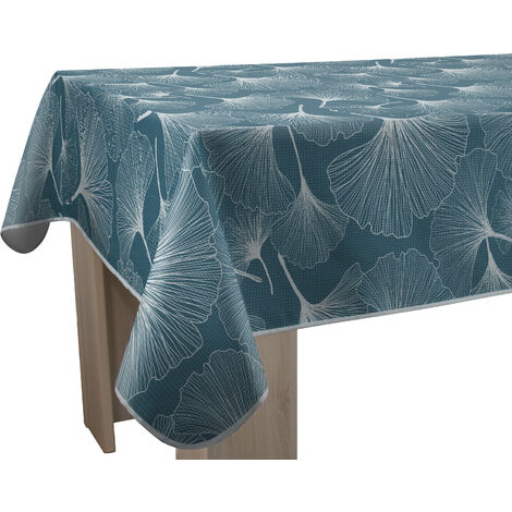 Nappe Anti-taches Biloba bleu - Carrée 150 x 150 cm