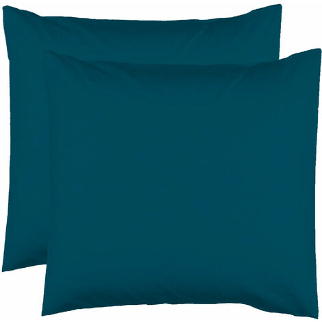 2 Taies d'Oreiller 63 x 63 cm - Bleu Canard
