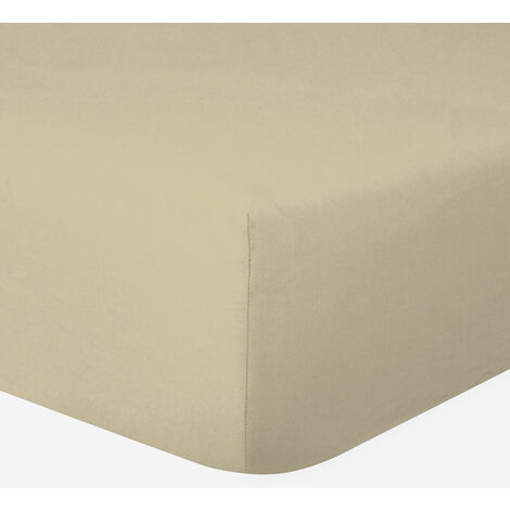 Drap-housse 100% Coton 57 Fils Ficelle - 180 x 200 cm - Bonnet 30 cm
