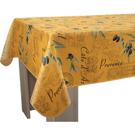 Nappe Provençale Rectangle Anti-tâche 100% Polyester - Citron PROMO