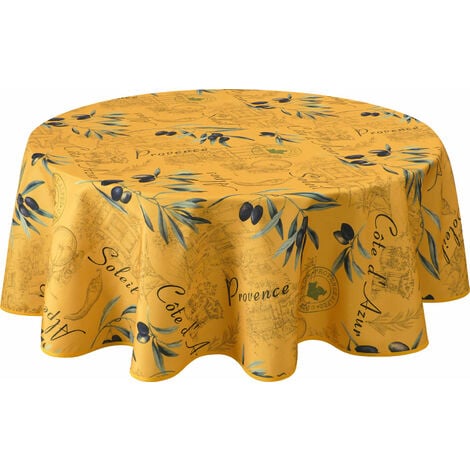 Nappe Anti-taches Provence jaune - Ronde 160 cm