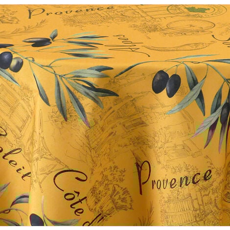 Nappe Anti-taches Provence jaune - Ronde 160 cm