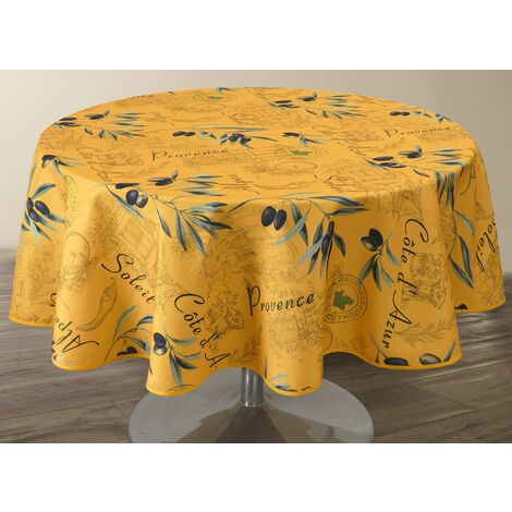 Nappe Anti-taches Provence jaune - Ronde 160 cm