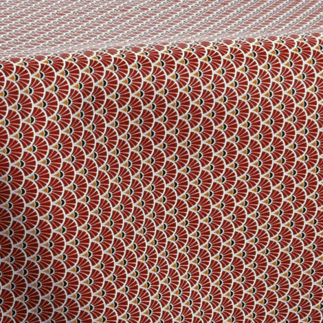Nappe Anti-taches Paon bordeaux - Carrée 150 x 150 cm
