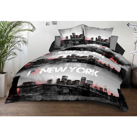Housse de couette 240x260 + 2 taies - Microfibre - New-York