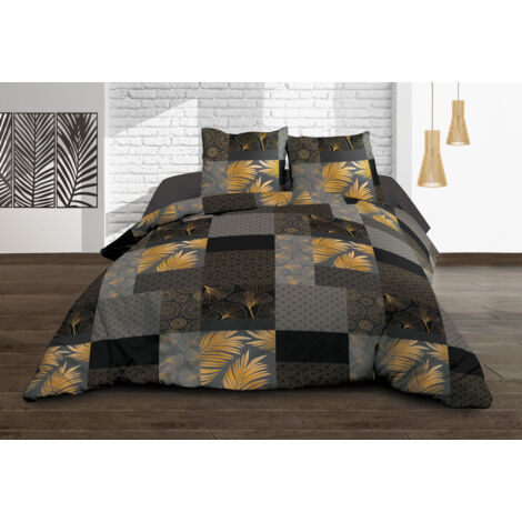 Housse de couette 220x240 + 2 taies - Pur coton 57 fils - Doha