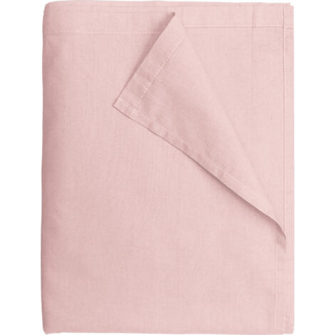 Drap Plat 240x300 cm Rose poudré - 100% coton 57 Fils