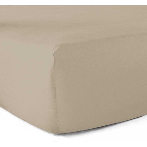 Drap-housse 100% coton 57 Fils Ficelle 120 x 190 cm - Bonnet 30 cm (1/5)
