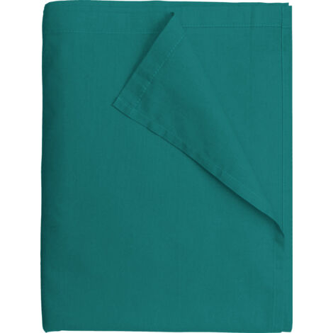 Drap Plat 240x300 cm Vert turquoise - 100% coton 57 Fils