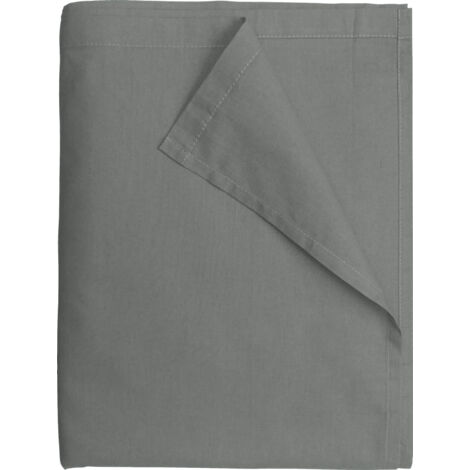 Drap Plat 240x300 cm Gris - 100% coton 57 Fils