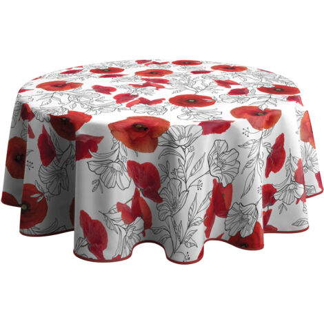 Nappe Anti-taches Coquelicot - Ronde 160 cm