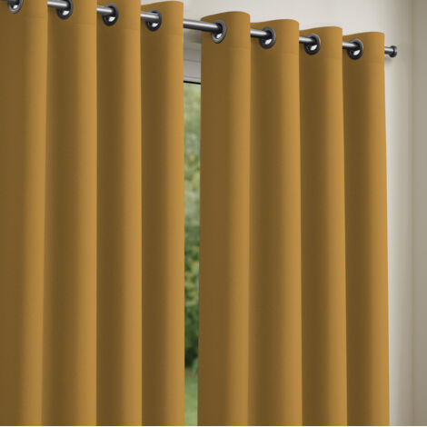 Lot de 2 Rideaux obscurcissants 135 x 240 cm Safran