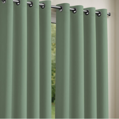 Lot de 2 Rideaux obscurcissants 135 x 240 cm Vert tilleul