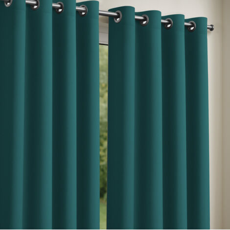 Lot de 2 Rideaux obscurcissants 135 x 240 cm Bleu canard