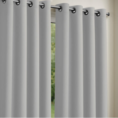 Lot de 2 Rideaux obscurcissants 135 x 240 cm Gris perle