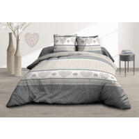 Parure de lit 160x200 cm – Drap plat 240x300 cm et drap-housse 160x200 cm – 100% coton 57 fils – 2 taies d'oreiller 63x63 cm – Le Linge De Jules