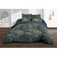 Parure Drap plat + drap-housse 160x200 + 2 T - Pur coton 57 fils - Hevea
