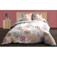 Parure Drap plat + drap-housse 160x200 + 2 T - Pur coton 57 fils - Aquarel