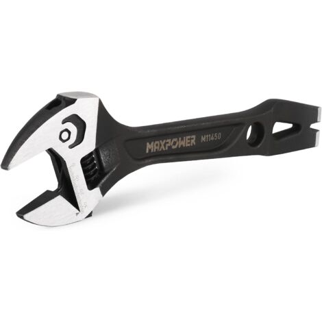 MaxPower Llave Inglesa, 300mm Llave Ajustable Multifunción Cr-V con Función de Martillo, Función de Barra de Demolición (1/5)