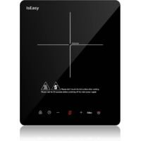 IsEasy portátil Placa de inducción de una zona 2100 W Control táctil,Temporizador Negra