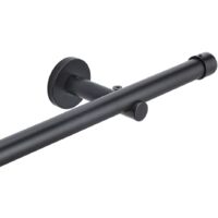 Barra de cortina de una sola barra Ø 20 mm de diámetro, Negro - 320cm