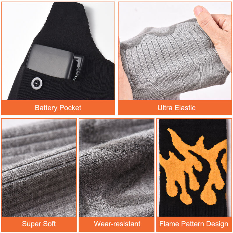 Chaussettes Chauffantes Pour Enfants Batterie 5000 MAh - 3 Niveaux De Chaleur (45-55°C) - Pour Ski, Snowboard, Hiver