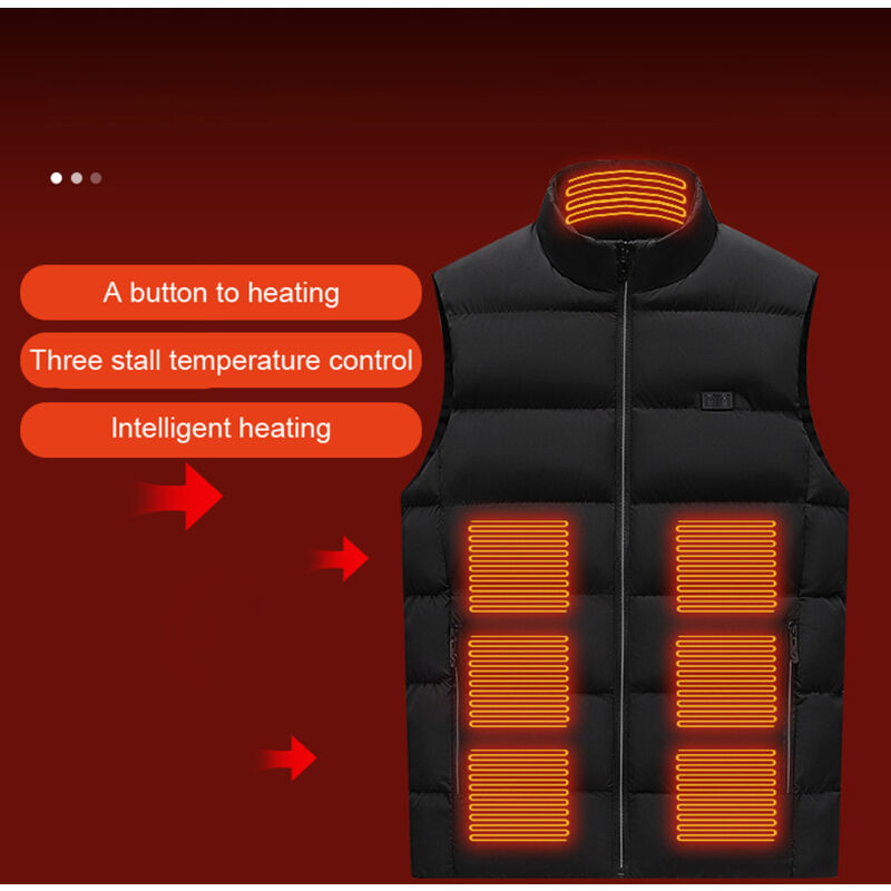 Gilet Chauffant électrique USB Pour Homme Et Femme - 11 Zones Chauffantes, 3 Températures, Léger Pour Moto, Camping, Randonnée