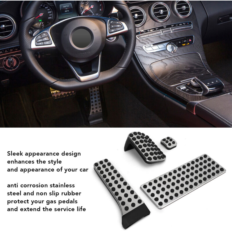 WBWBB Pédale Frein Voiture pour Benz GLS GLE GLC-Klasse W205 W206 X253 X167 2016-2022,Plaque De Repose-Pieds De Voiture en Acier Inoxydable Couvercle De Pédale Voiture Pédale D'embray