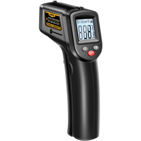 Thermomètre Infrarouge Numérique Sans Contact LCD Jaune - Mesure Précise -50°C à 600°C Pour Cuisine, Barbecue, Auto & Industrie