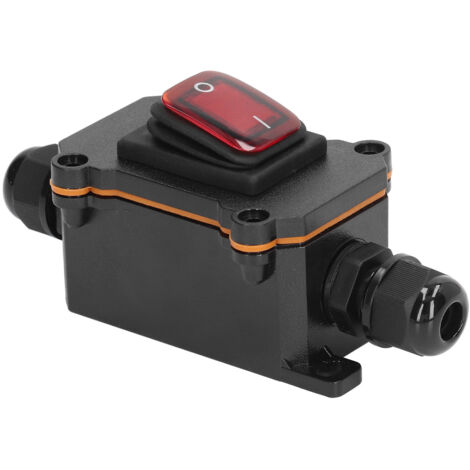 Interrupteur 4 broches 2 positions avec bouton à bascule IP65 Waterproof On Off Outdoor Toggle Switch Red (Interrupteur à bascule extérieur) (1/5)