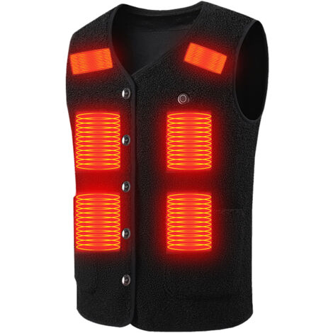 Gilet Chauffant Enfant USB - 13 Zones Chauffage - Veste Légère Garçon Fille - Noir