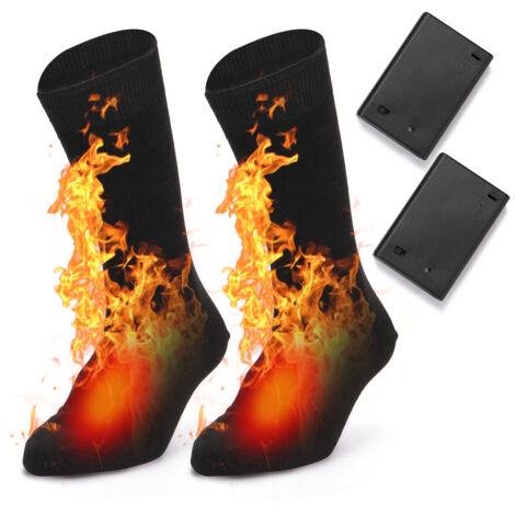 Chaussettes Chauffantes électriques Pour Homme Et Femme - À Piles, Lavables, Isolation Coton, Pour Extérieur/hiver