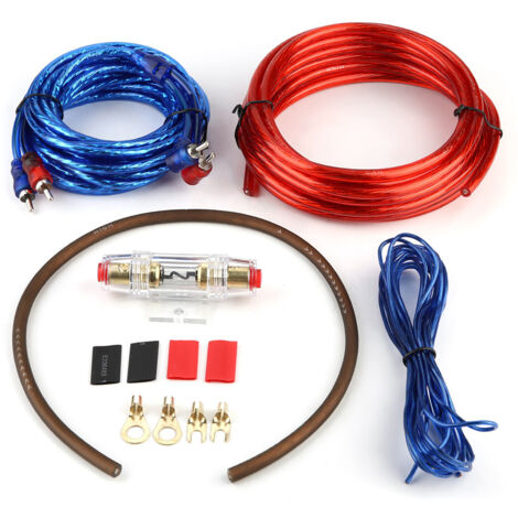 Zoternen Kit de câbles d'installation de haut-parleur d'amplificateur de caisson de basses Audio de voiture avec fusible (1/5)