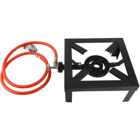 Zoternen – Cuisinière à gaz en fonte 8KW – Réchaud portable GPL avec support – Tube caoutchouc haute pression – Pour camping et barbecue
