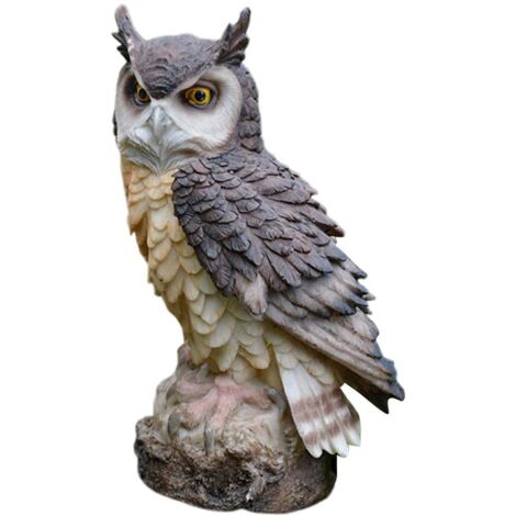 Hibou résine jardin statue décoration hibou sculpture statue décoration intérieur extérieur maison jardin décoration cadeau (1/5)