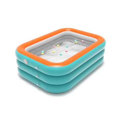 Piscine Gonflable Rectangulaire 1.5 m,Piscine Enfant,Adulte Familiale pour Jardin,Extérieur,Balcon Fête D'été(Bleu)