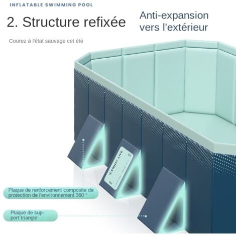 Piscine Hors-sol Autoportante 1.6 m,Piscine Pliable,épaissie et Résistante à l'usure,Convenant Aussi Bien aux Enfants qu'aux Adultes