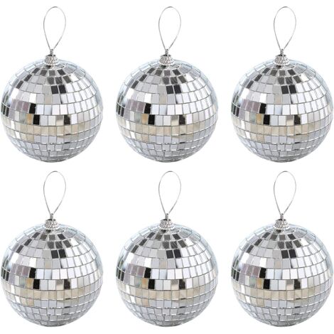 30 Boules à Facettes Argentées 4 Cm - Déco Sapin Noël, Fête, Mariage - Effet Miroir Et Lumineux
