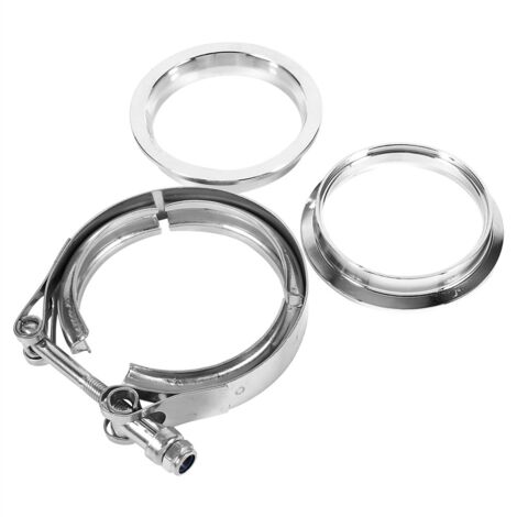 Bride en V Qiilu, collier de serrage en V en acier inoxydable de 3 pouces avec kit de 2 brides pour tuyau d'échappement turbo