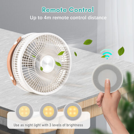 Ventilateur Oscillant Pliable Ventilateur De Table Rechargeable USB - Oscillant, Pliable, Télécommande, 4 Vitesses - Pour Bureau, Chambre, Voyage Ventilateur Pc