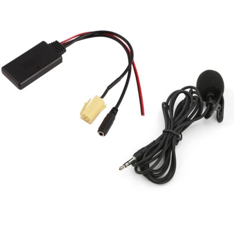 Câble adaptateur AUX Bluetooth 5.0 avec microphone, kit mains libres de remplacement pour Fiat 500/Grande Punto/Qubo/Fiorino