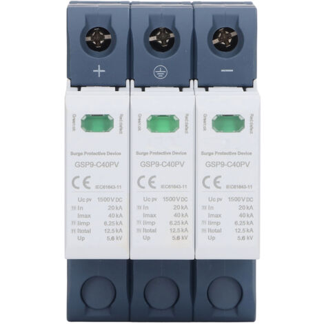 Parasurtenseur Zoternen 40 KA 3P 1 500 V CC, montage sur rail DIN, protection photovoltaïque basse tension (1/5)