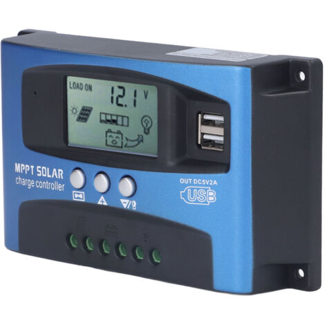Régulateur Solaire PWM 20A Avec Bluetooth - Compatible 12V/24V Et Batteries Plomb/lithium - Application Mobile De Suivi - 5