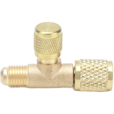 Vanne de remplissage de réfrigérant, adaptateur de remplissage 1/4 SAE, vanne de sortie pour R22, R12, R134 (1/5)