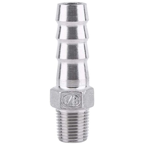 Raccord de tuyau, fil barbelé, adaptateur de tuyau DFE, acier inoxydable SS304, 1/8 po à 3/4 po (1/8 x 10 mm) (1/5)