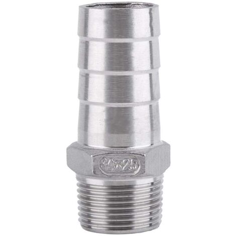 Raccord de tuyau, fil barbelé, fileté, adaptateur, tuyau DFE, acier inoxydable, SS304, 1/8 po 3/4 po (3/4 x 25 mm) (1/3)
