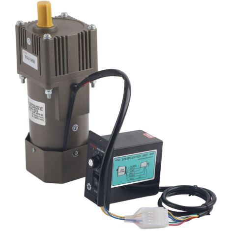 Moteur à vitesse variable à variateur de fréquence continu AC 220 V 90 W avec réducteur et support (5 000 tr/min)
